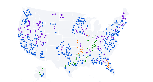 Map of ScoutWorks coverage across the United States