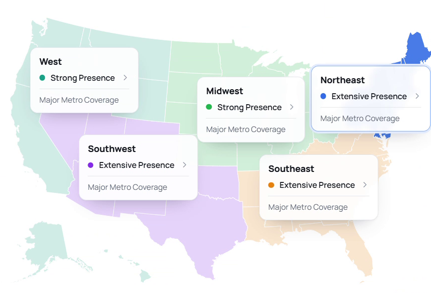 Regional coverage map